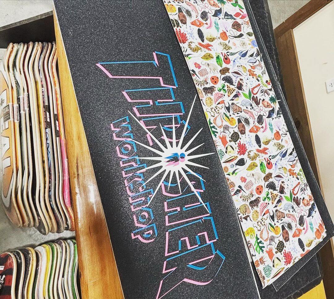 Thrasher grip tape at Backwoods Snowboards and Skateboards in Auburn Maine