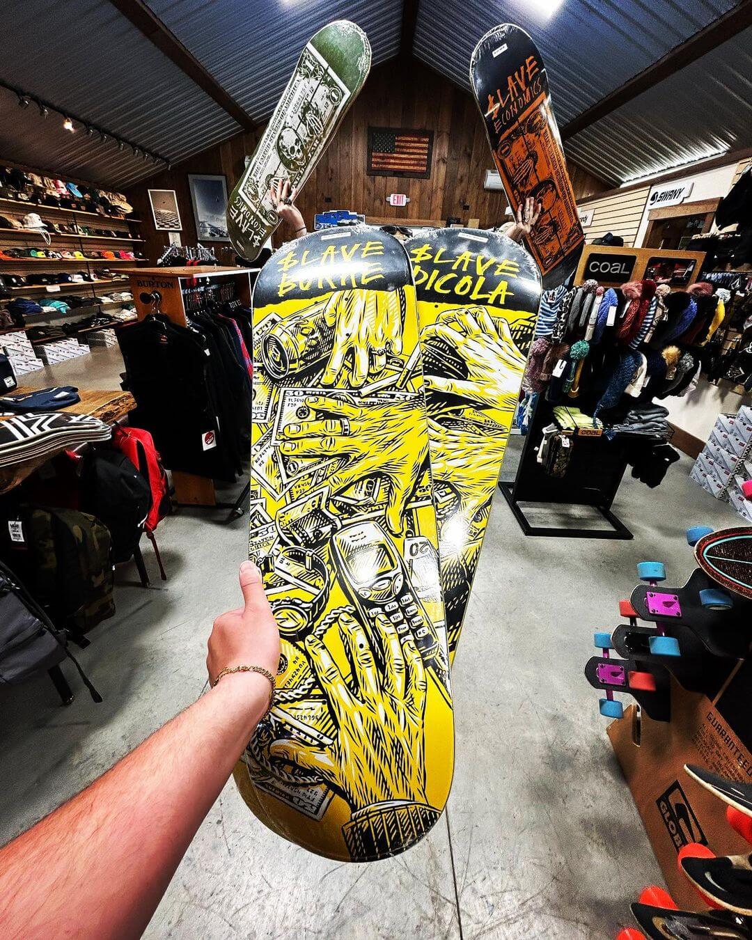 newly arrived skate decks at Backwoods Snowboards and Skateboards in Auburn Maine