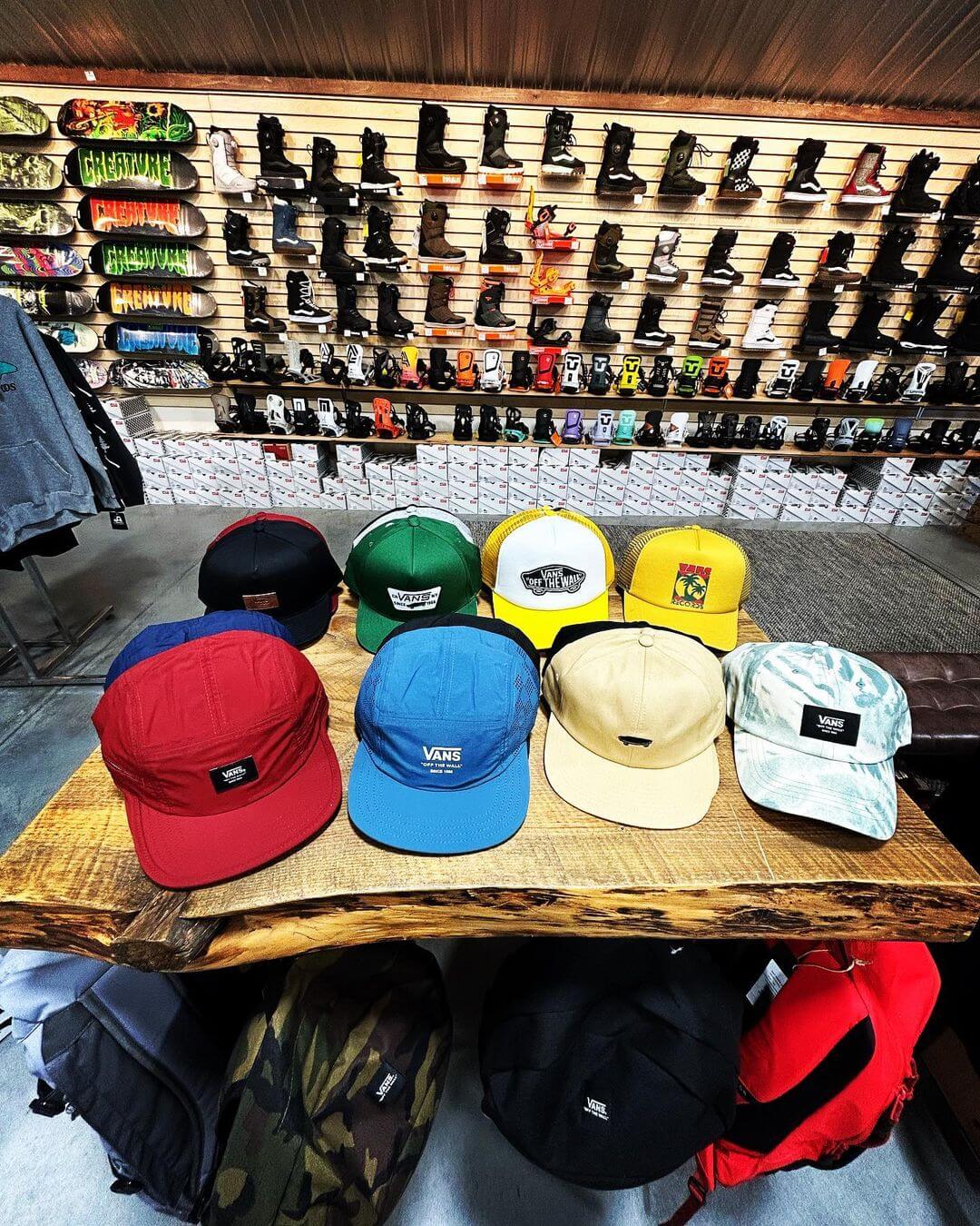 Vans hats and accessories at Backwoods Snowboards and Skateboards in Auburn Maine