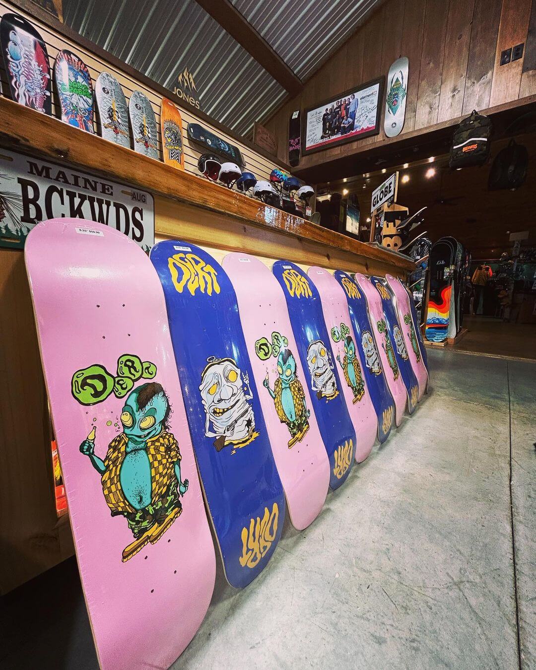 dert skate decks at Backwoods Snowboards and Skateboards in Auburn Maine