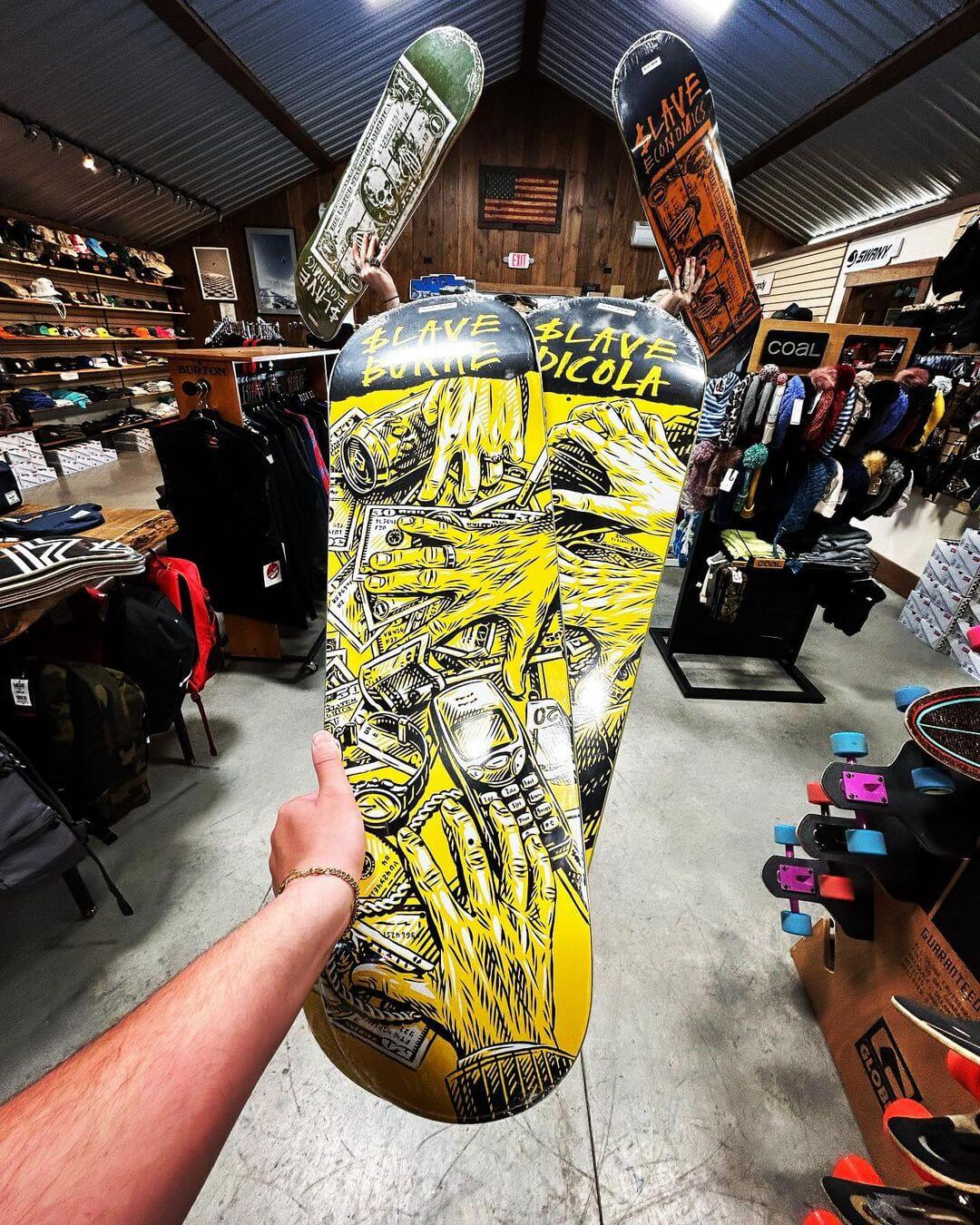 newly arrived skate decks at Backwoods Snowboards and Skateboards in Auburn Maine