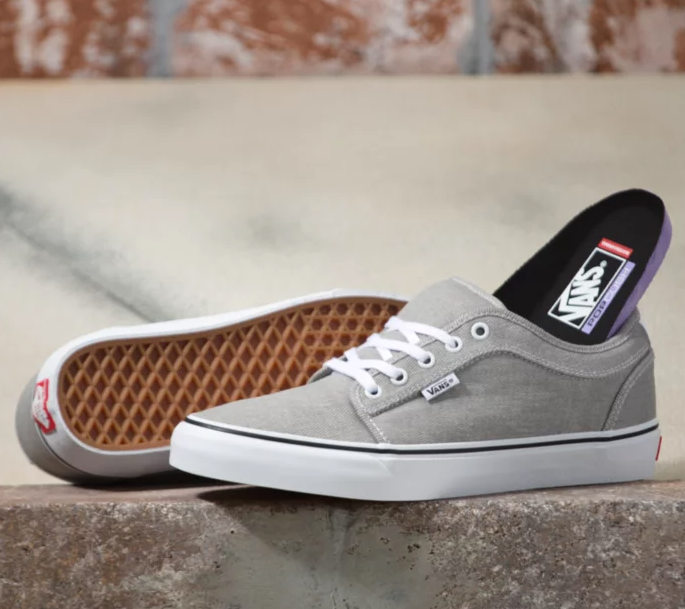 Grey top denim vans