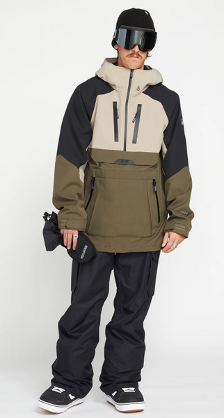 Volcom Men's Brighton Pullover Jacket Dark Khaki 2023
