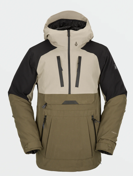 Volcom Men's Brighton Pullover Jacket Dark Khaki 2023